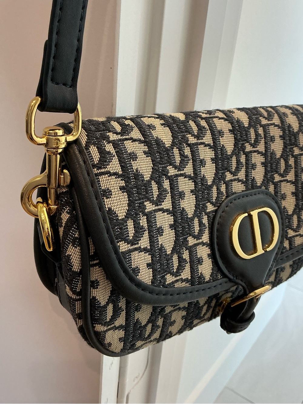 SHEEK! STUNNING! CD Bobby East-West Bag Blue Oblique Jacquard